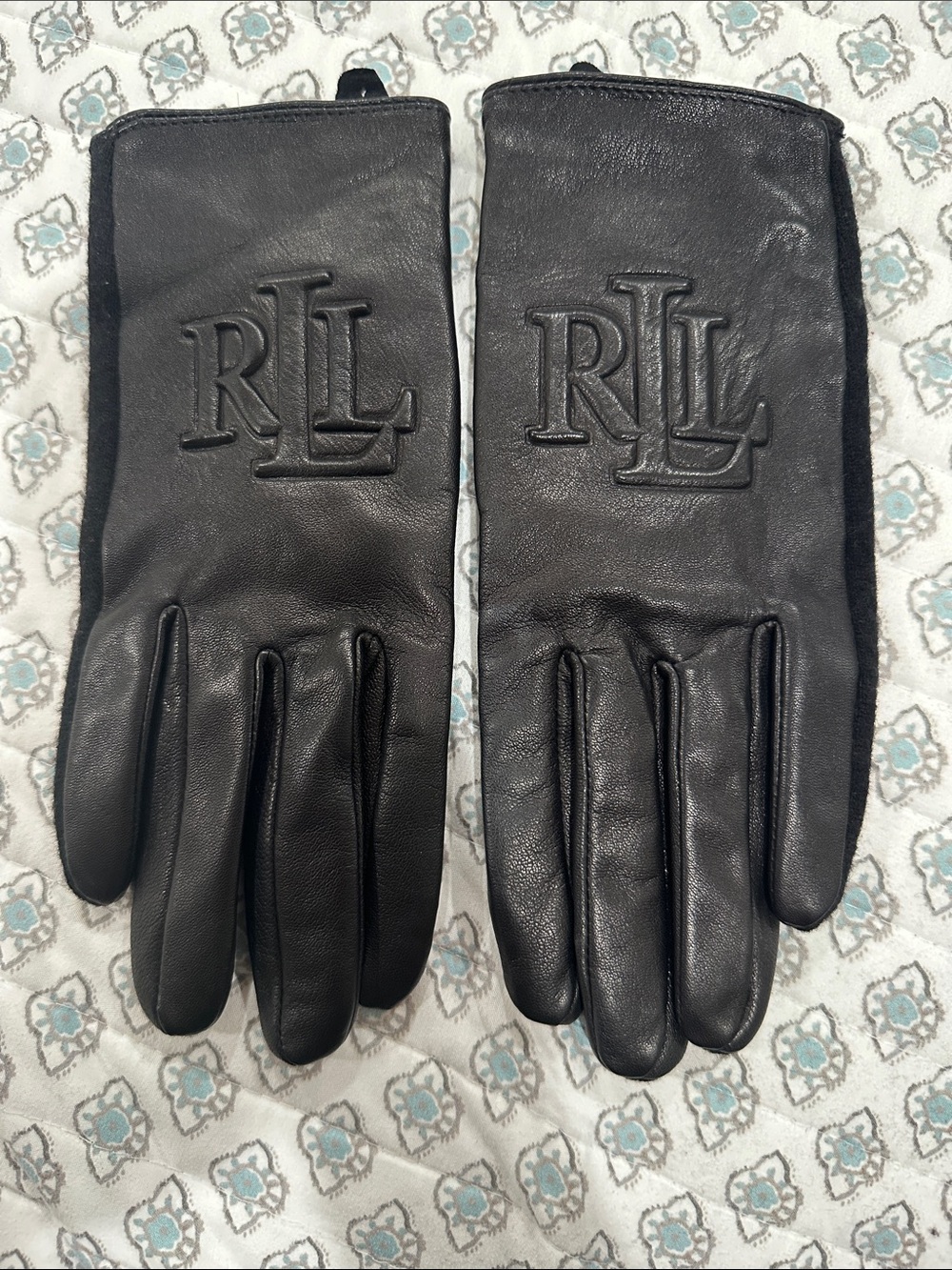 Lauren by Ralph Lauren leather wool blend gloves (women)